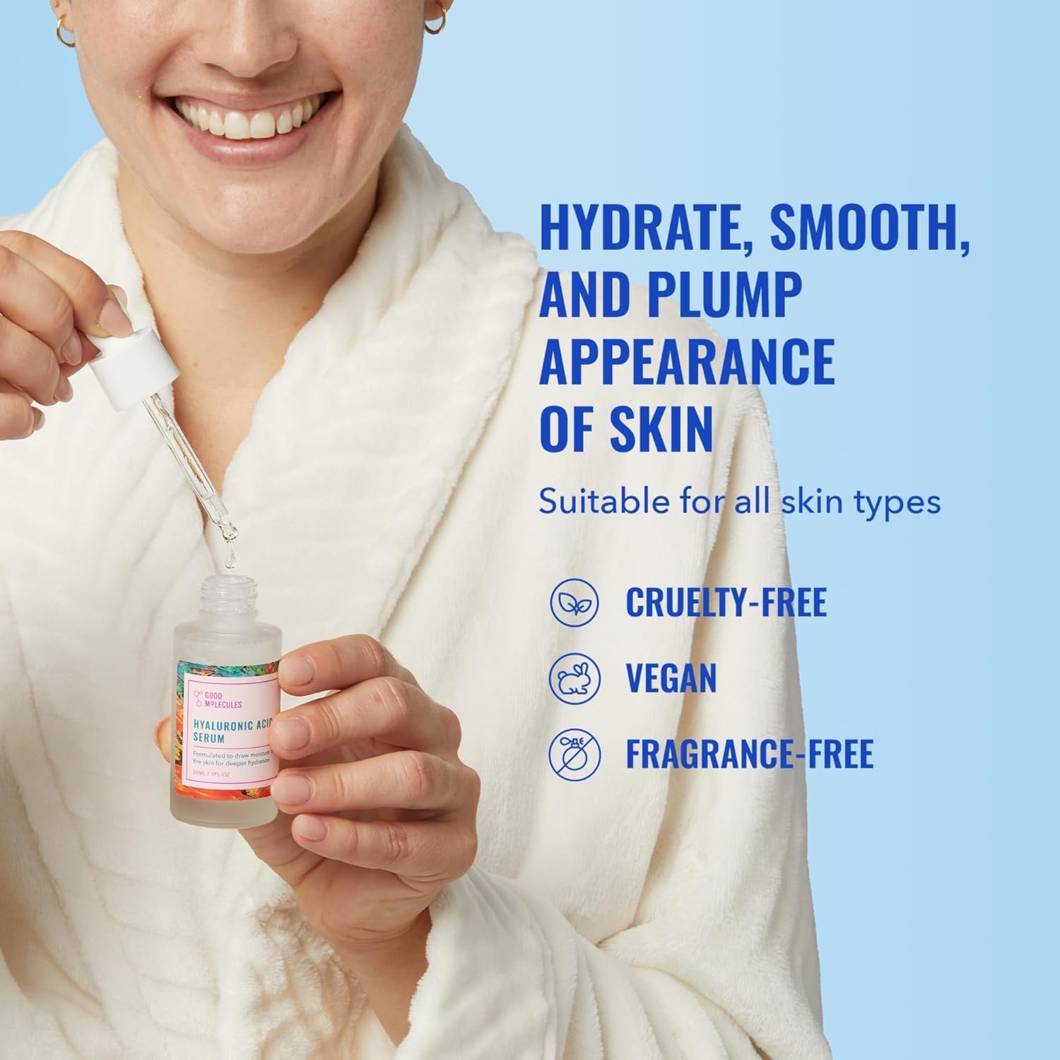 Good Molecules Hyaluronic Acid Serum - 1% Hyaluronic Acid Non-greasy Ultra